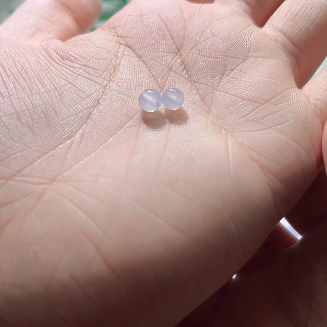散珠翡翠裸石6mm一对