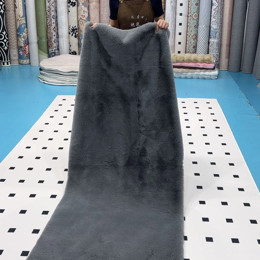 混纺80×190仿兔毛麂皮绒底尺寸误差正负1-3厘米