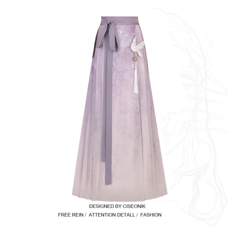 新中式汉服改良国风马面裙2025新款复古高级感优雅气质半身裙长裙