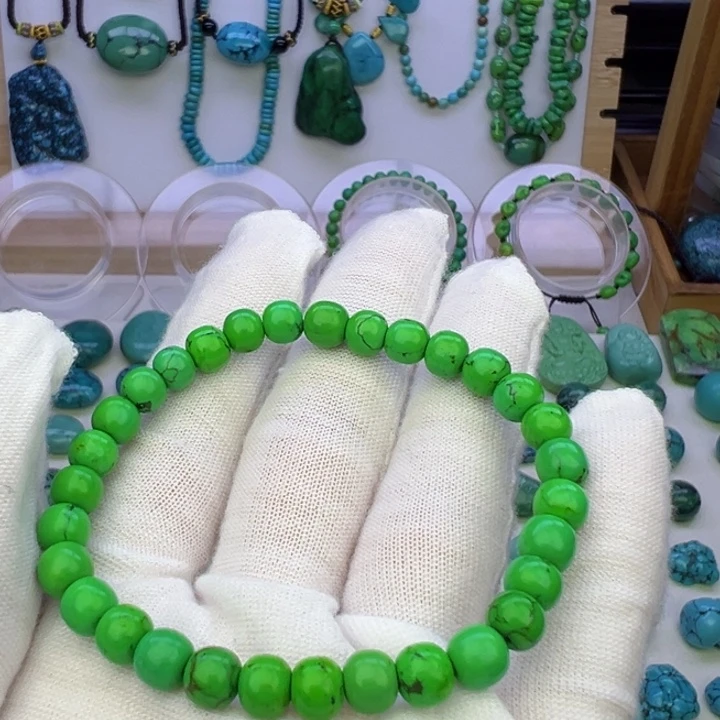 菜籽绿老型手串6.3mm兰