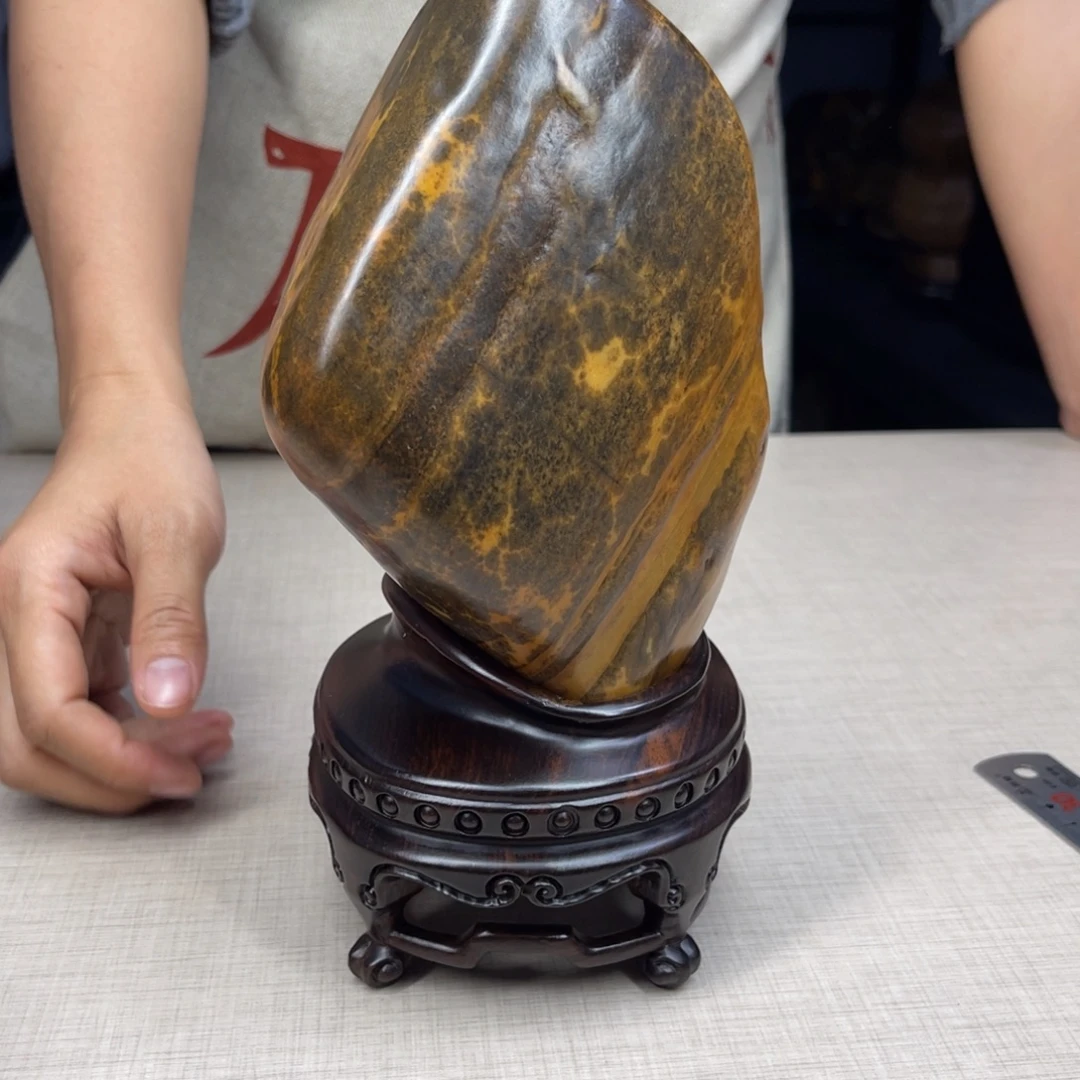 石材广西大化彩玉石配底座