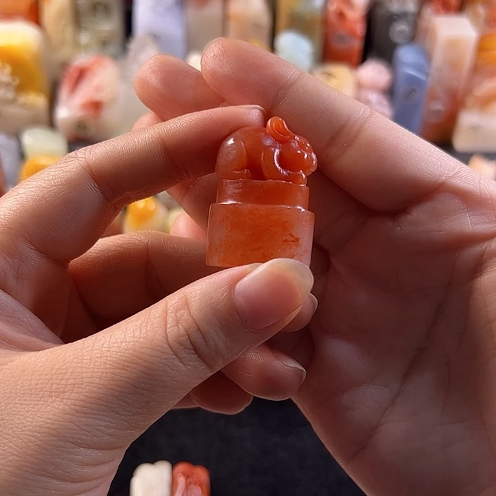 老挝石印石手工定制设计，兔子