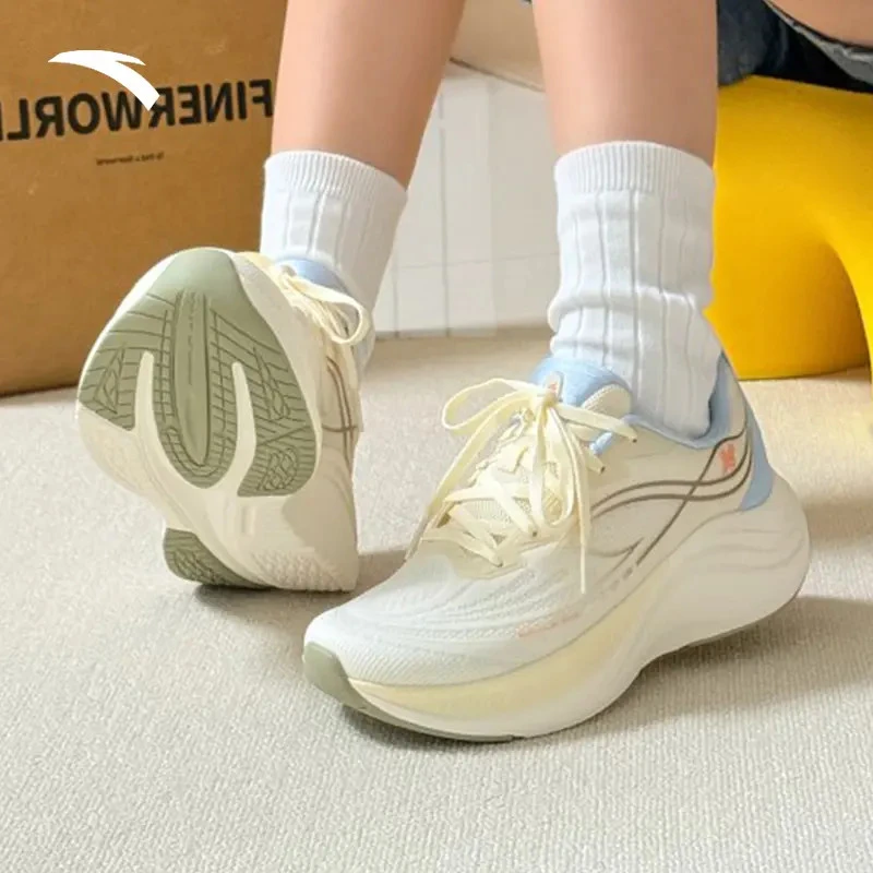 【中国制造跑鞋】安踏叶子6丨轻质缓震跑步鞋女款轻便耐磨运动鞋