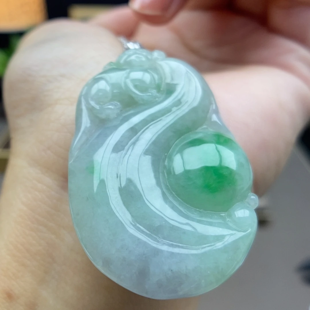 翡翠银S925镶嵌颈饰吊坠23