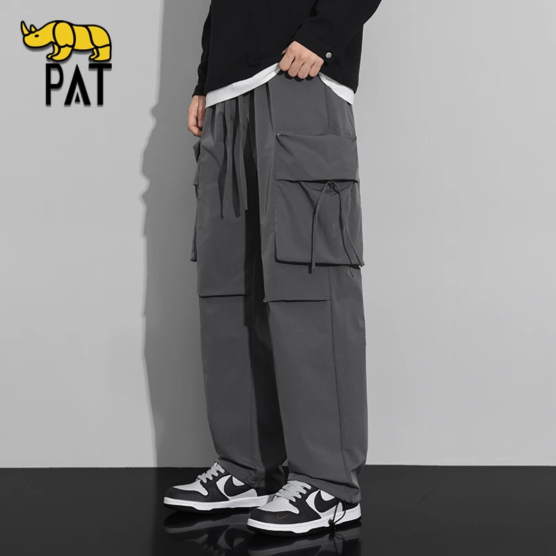 PAT平安犀牛官方2025春季新款美式休闲宽松直筒裤秋季工装长裤