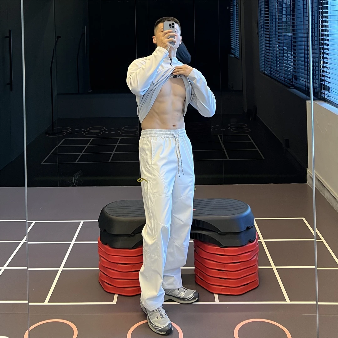 【城市通勤】防水耐磨机能冲锋裤男撞色拉畔设计工装裤松紧腰长裤