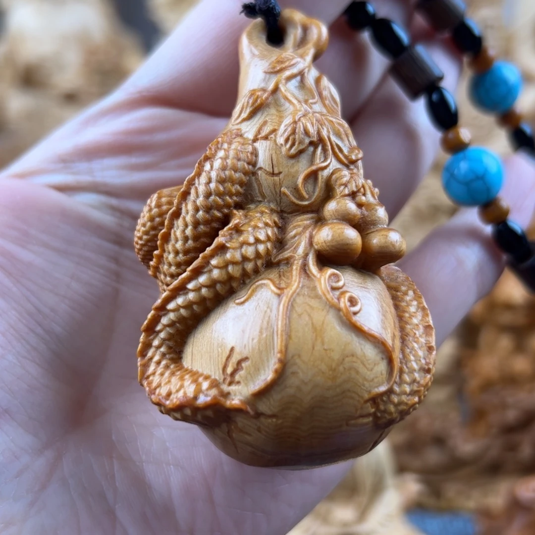 柏木（崖柏）崖柏木龙葫芦木雕工艺品