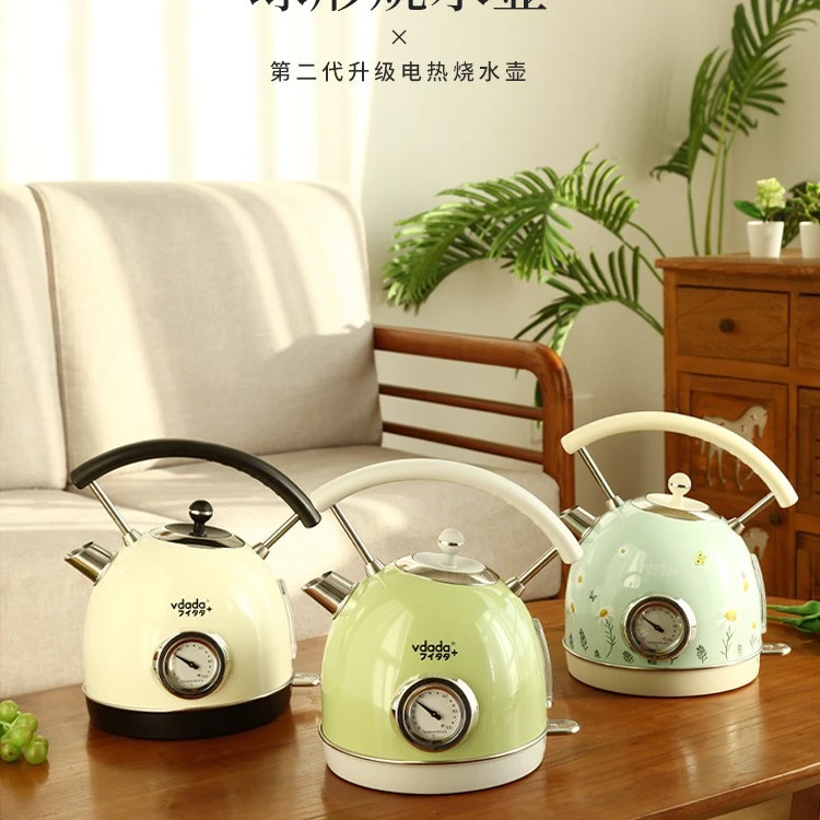 日本vdada家用电热水壶304不锈钢1.8L泡茶烧水壶英伦复古自动断电