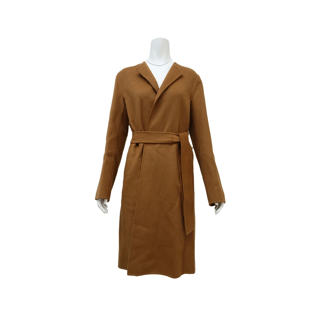 99新 MaxMara 【lulu】棕色大衣 焦糖色 常规码44码P241103058