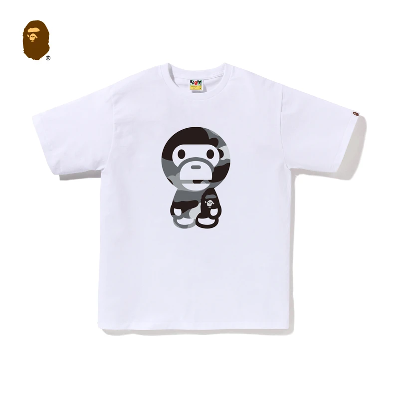 BAPE男装25春夏迷彩卡通小猴BABY MILO印花短袖T恤X06101O