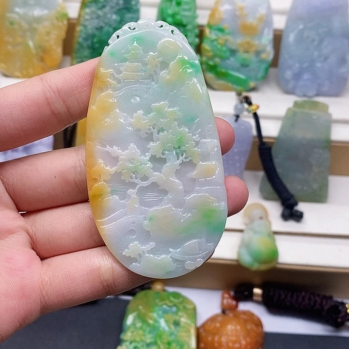 颈饰未镶嵌翡翠翡翠A货