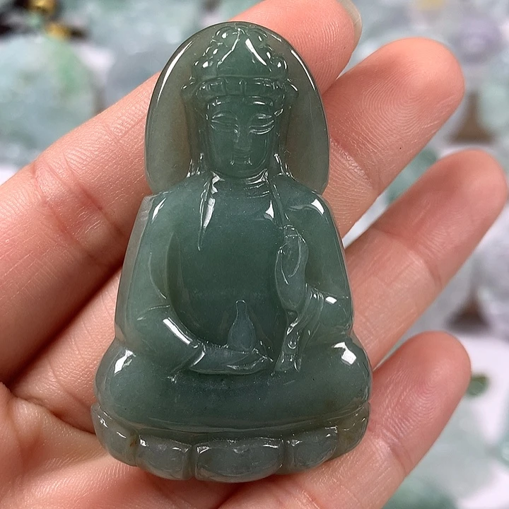颈饰未镶嵌翡翠观音福利洒黄翡福利
