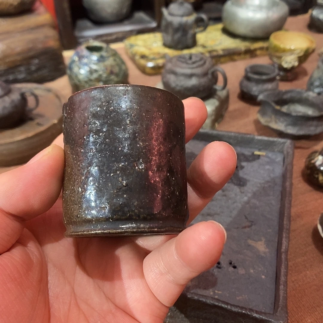 合***道手工制作柴烧茶具