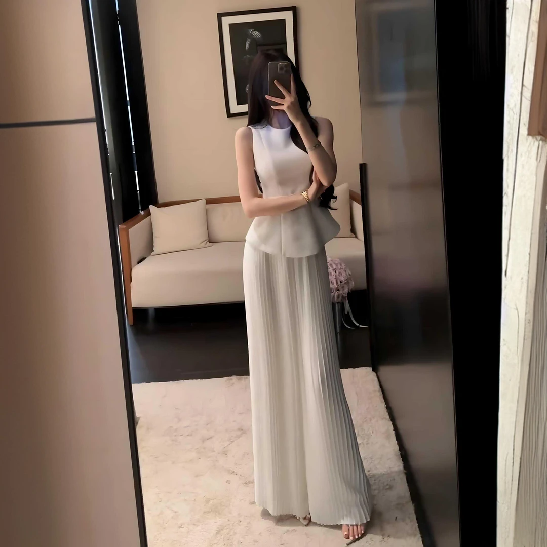 夏季女神范西装轻熟小香风无袖套装女216170高个小个子秋冬套装