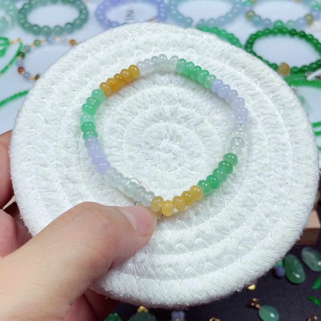 翡翠未镶嵌手链天然缅甸翡翠A货卡5.6