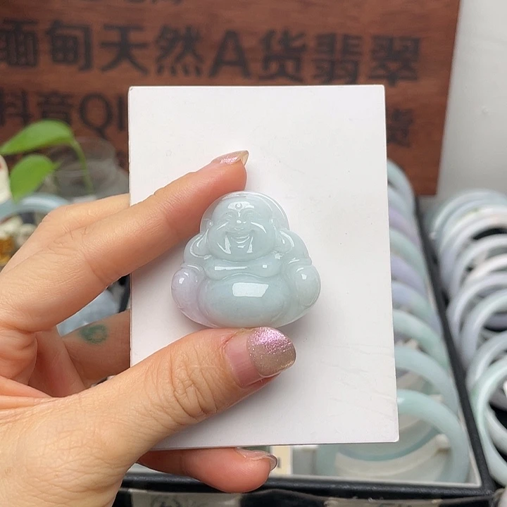 翡翠未镶嵌颈饰佛公吊坠