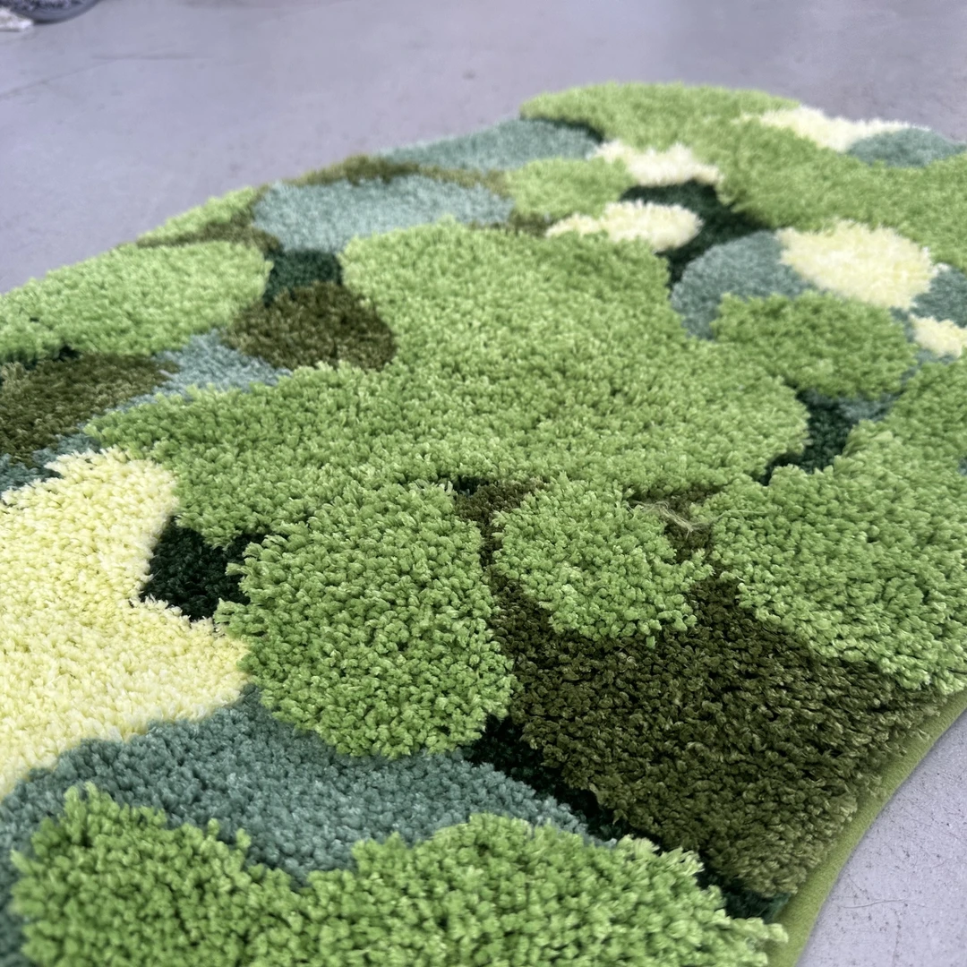 森林苔藓地毯卧室床边地毯地毯轻奢地毯50*80cm