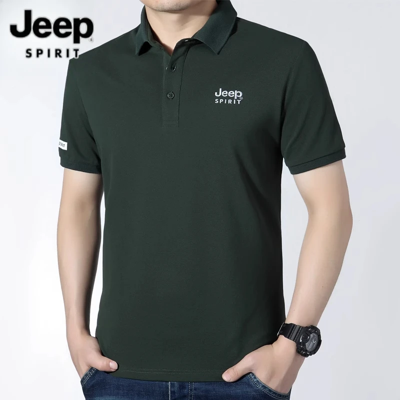 JEEPSPIRIT吉普男短袖T恤夏季休闲商务男宽松大码男装翻领polo衫