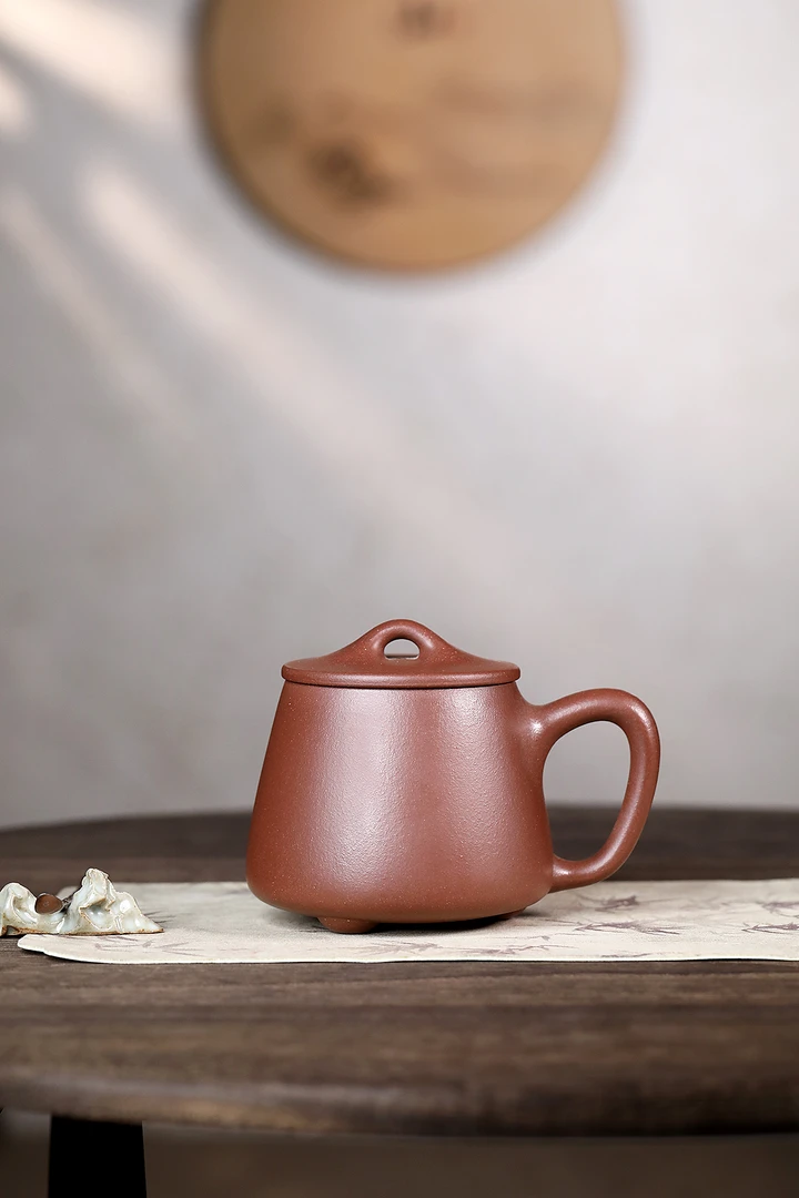 宜兴原矿40目底槽青石瓢杯光素器《450cc》高石瓢大容量带盖