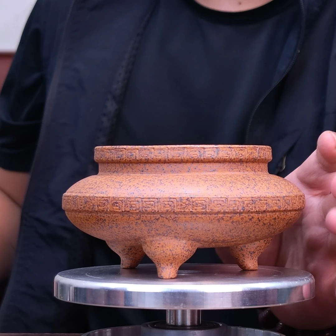 紫砂花盆同喜同喜
