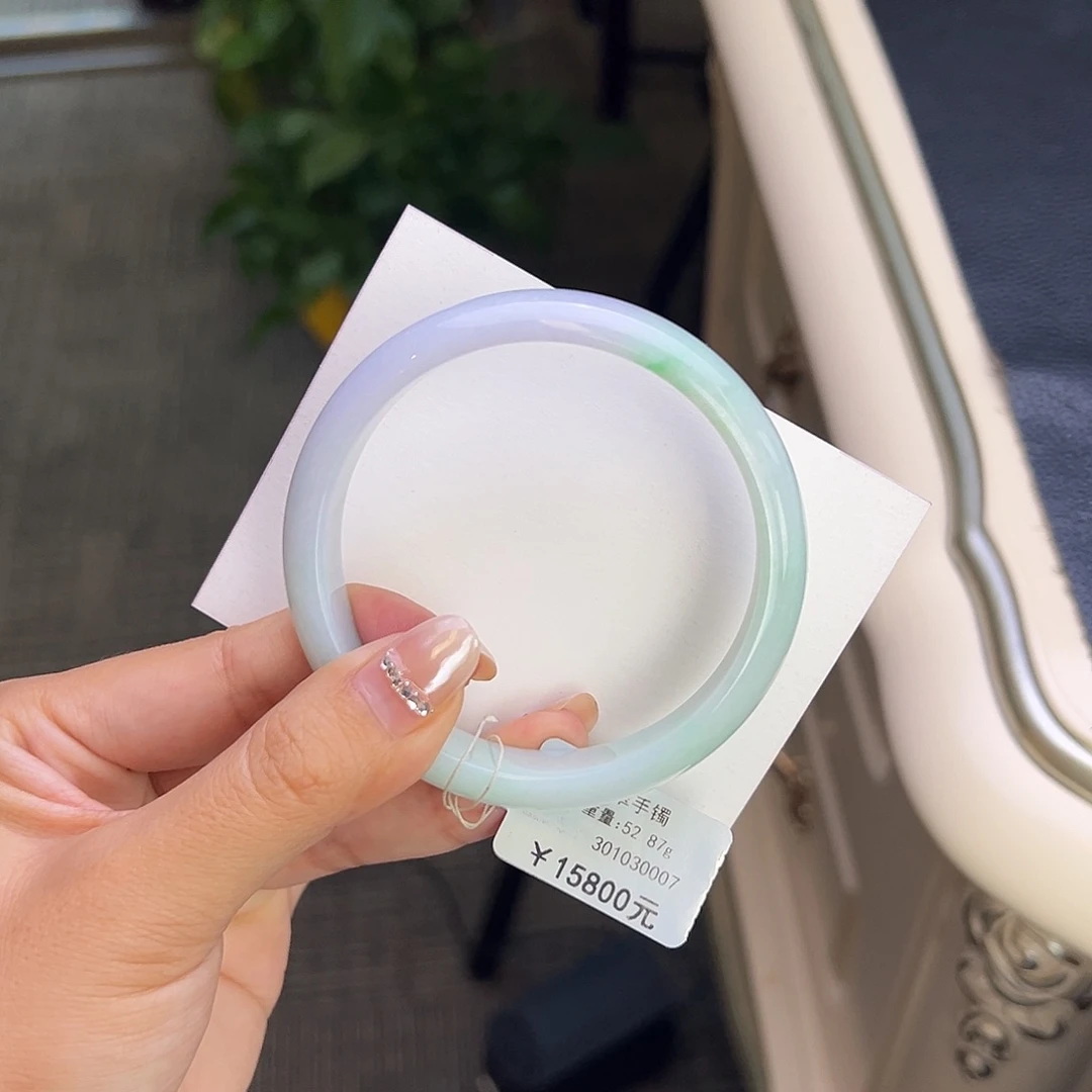 翡翠未镶嵌手镯59.8春彩
