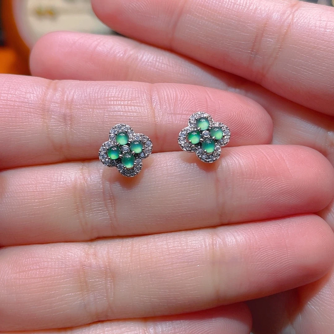 翡翠银S925镶嵌吊坠(不含链)