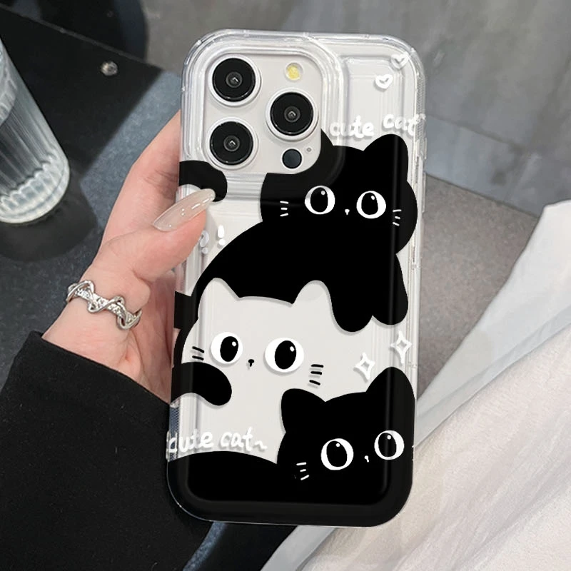 适用于苹果iPhone创意叠猫减震防摔保护壳潮流手机保护套超个性