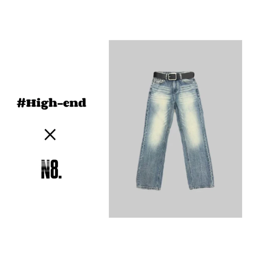 欧版高腰显瘦宽松牛仔裤女直筒裤37013