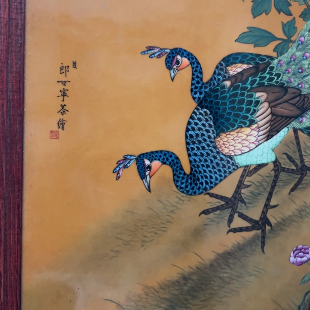 家***#瓷板画景德镇陶瓷粉彩瓷板画