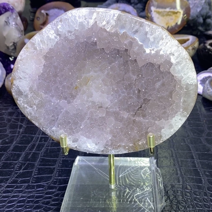 未镶嵌珠宝半成品紫晶灰牙软盘子