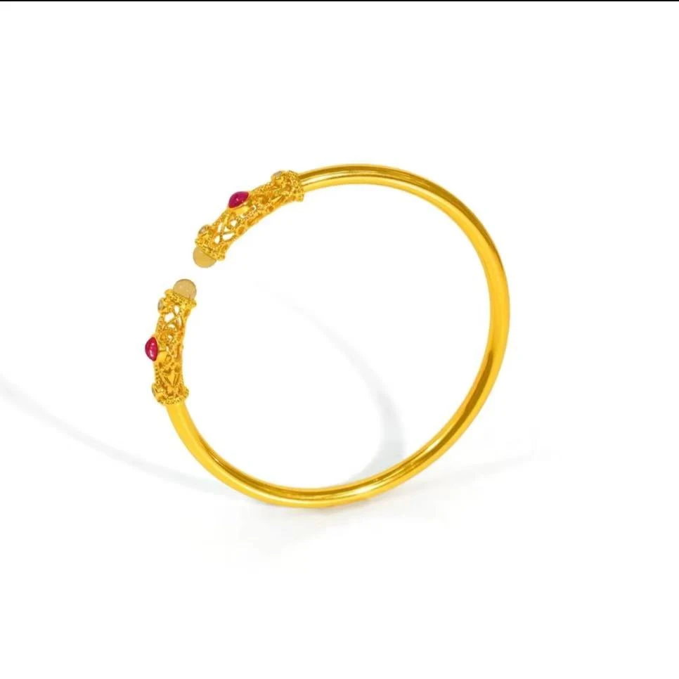 【月总】BM-S160#星光闪耀合金镶嵌素圈蓝珀手镯（可开口）