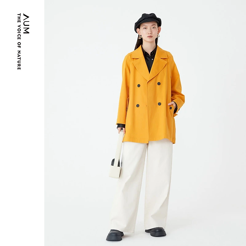 【粉丝专享】AUM/噢姆宽松双排扣风衣M1DE3114F