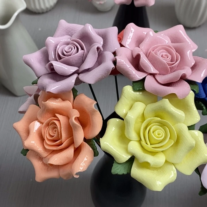 陶瓷陶瓷材料4朵组合