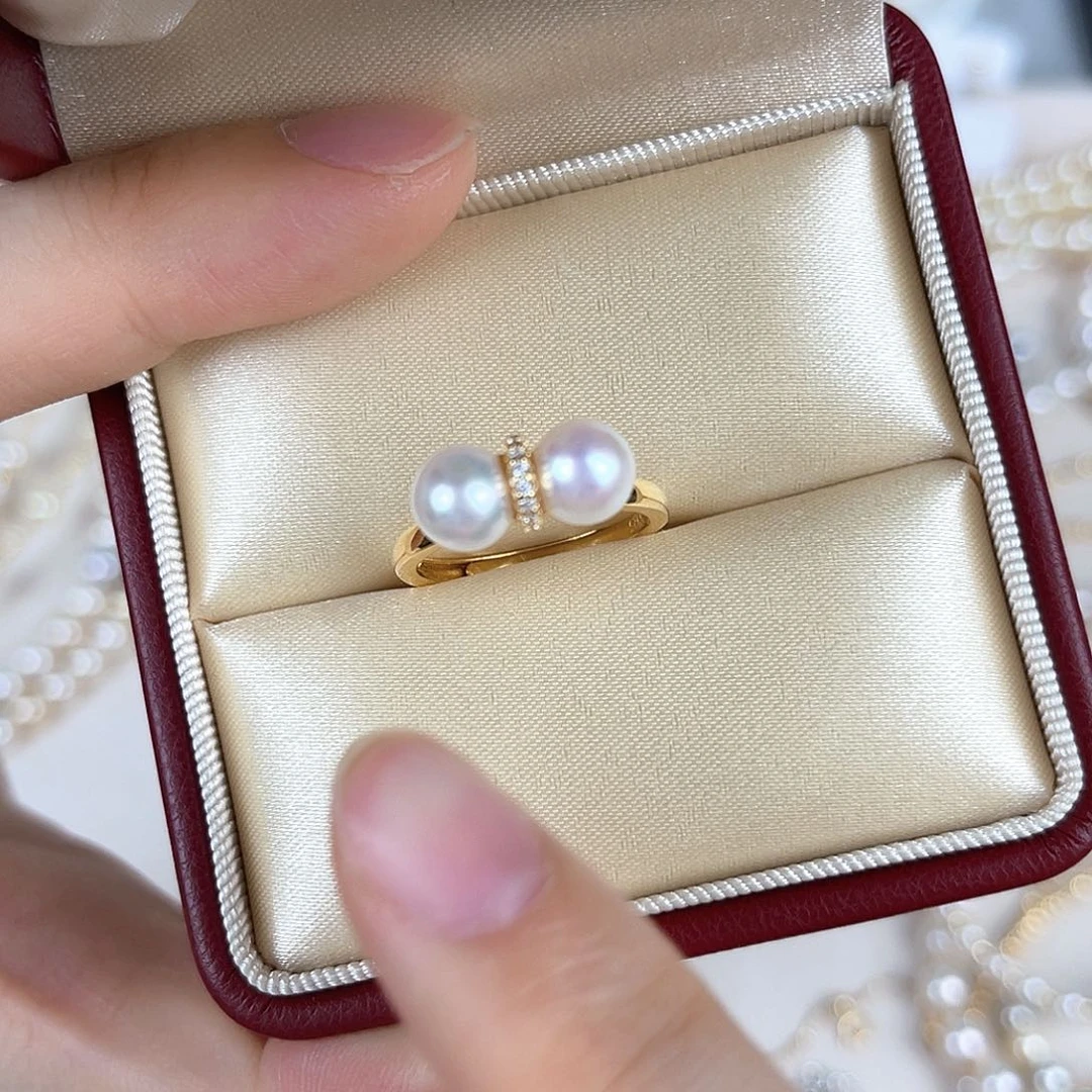 海水珍珠戒指银S925镶嵌