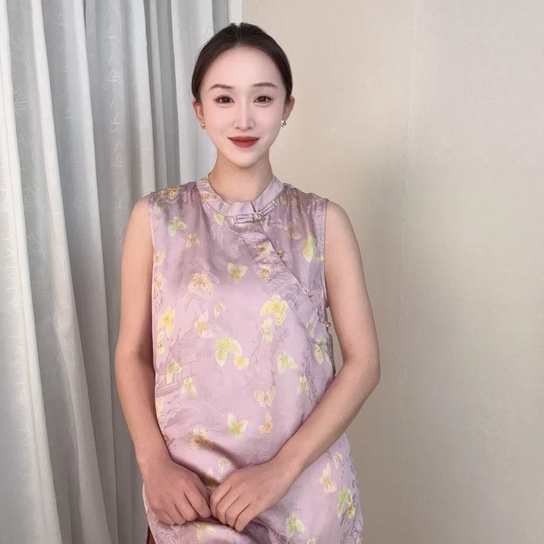 【粉蝶】夏季奥黛款新中式国风短袖-ML