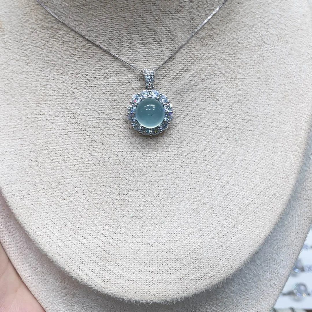 喵***王岫玉银S925镶嵌吊坠(赠链)