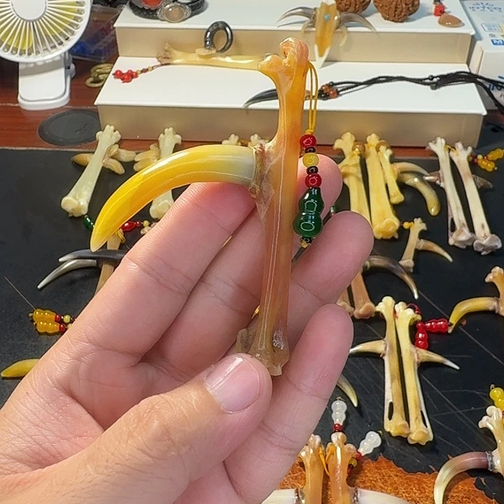 路***…鹿骨手串/手链单只黄色蹬鸡爪骨