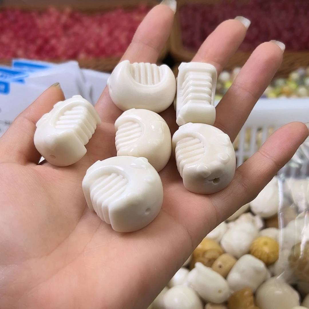 菩提根/象牙果手串瑕疵白木书3颗有裂卡30左右