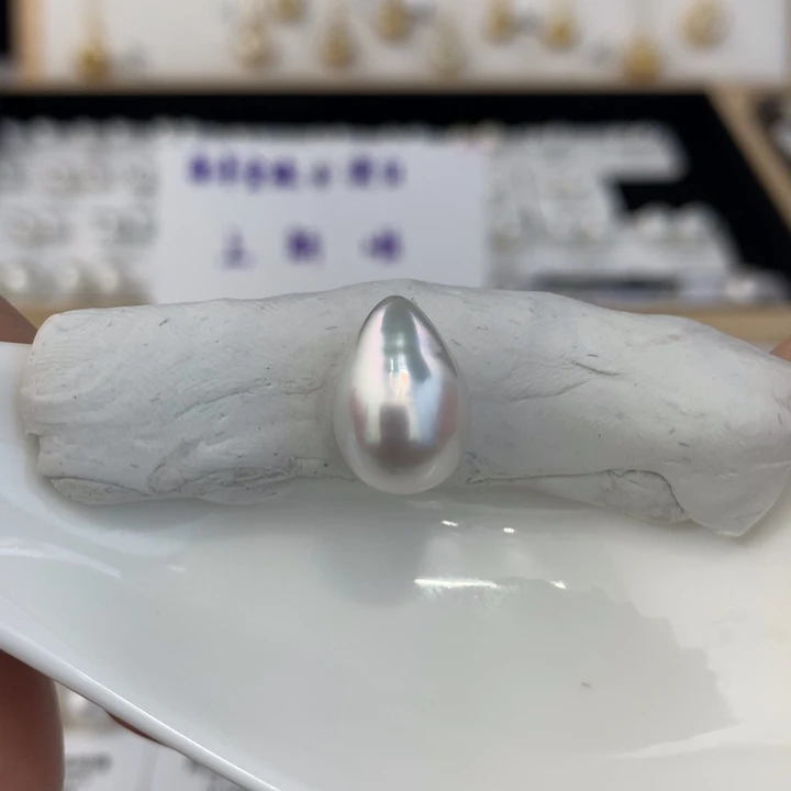未镶嵌海水珍珠裸珠10.1mm长水滴澳白珍珠
