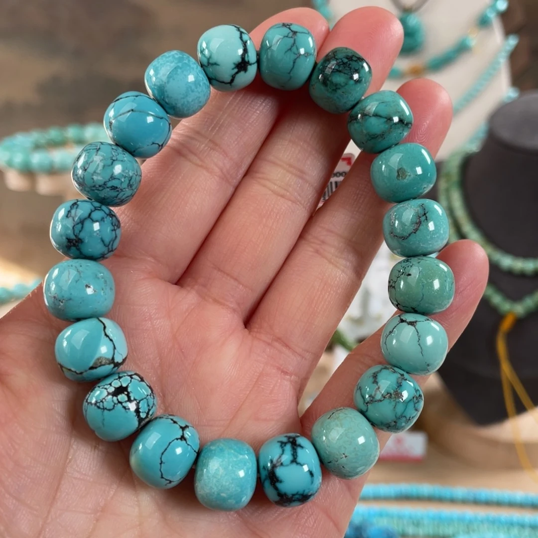 绿松石未镶嵌套链11+精品玉化老型手串