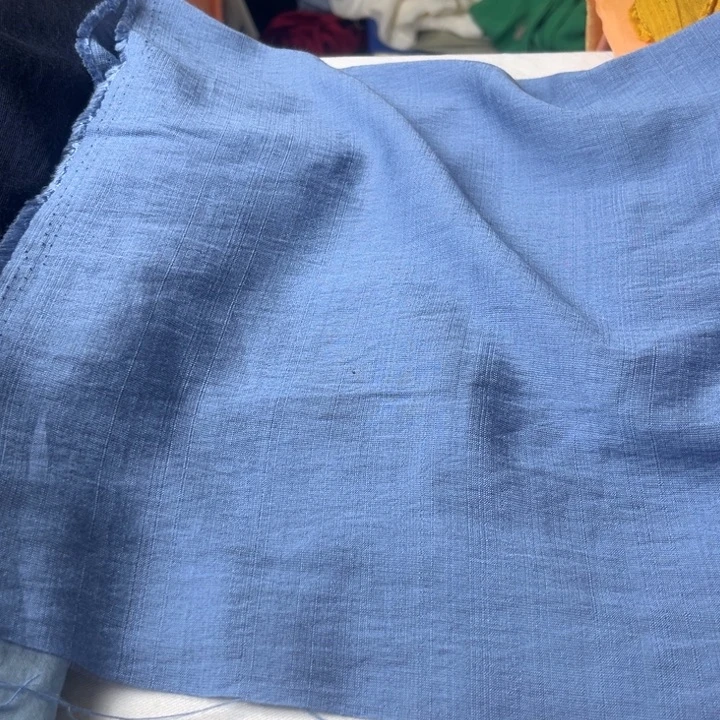 棉混纺蓝色麻棉2mi