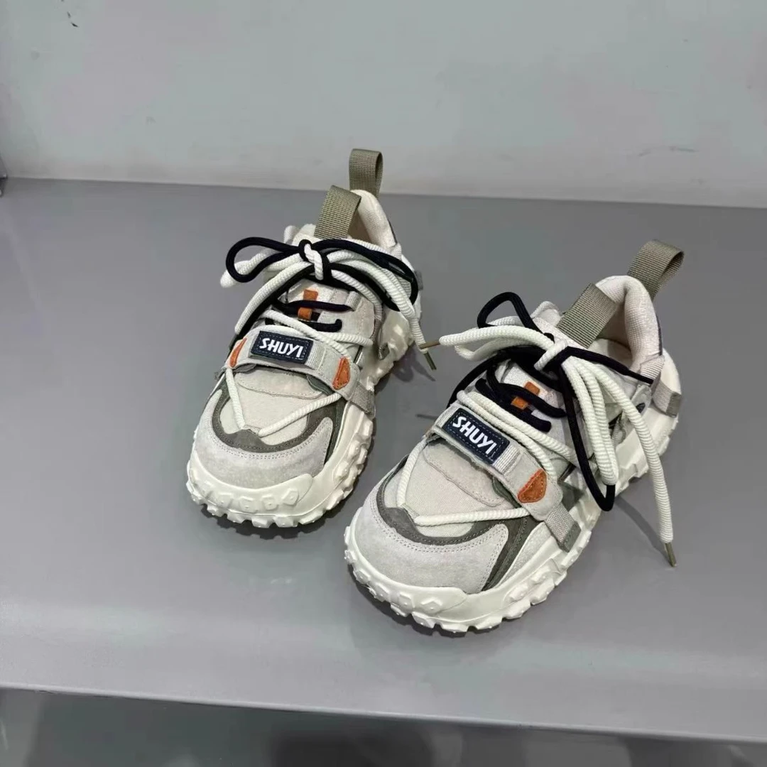 【雅】欧货磨砂皮松糕厚底老爹鞋女复古网红时尚百搭休闲运动鞋