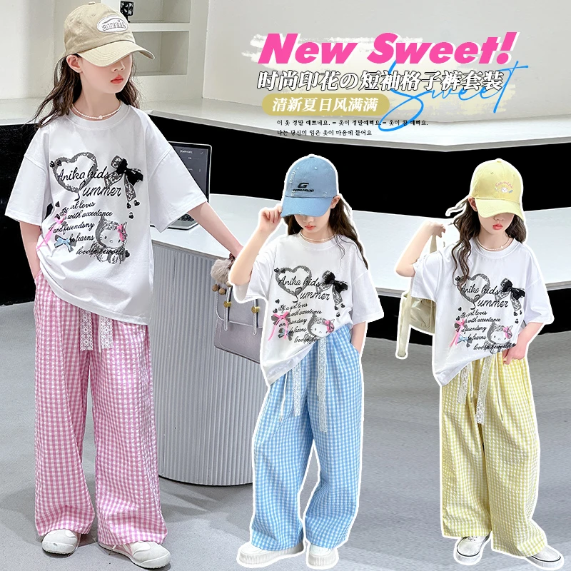 女童夏装套装2025新款6-12岁15岁中大童休闲洋气潮款小女孩两件套