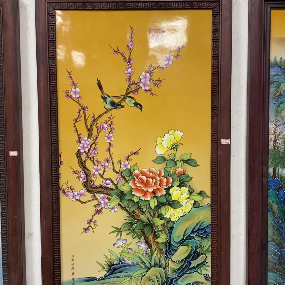 瓷片90*52*1景德镇瓷板画柴窑烧制