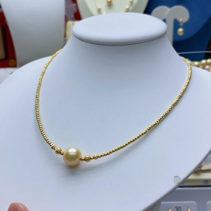 18K金镶嵌项链海水珍珠