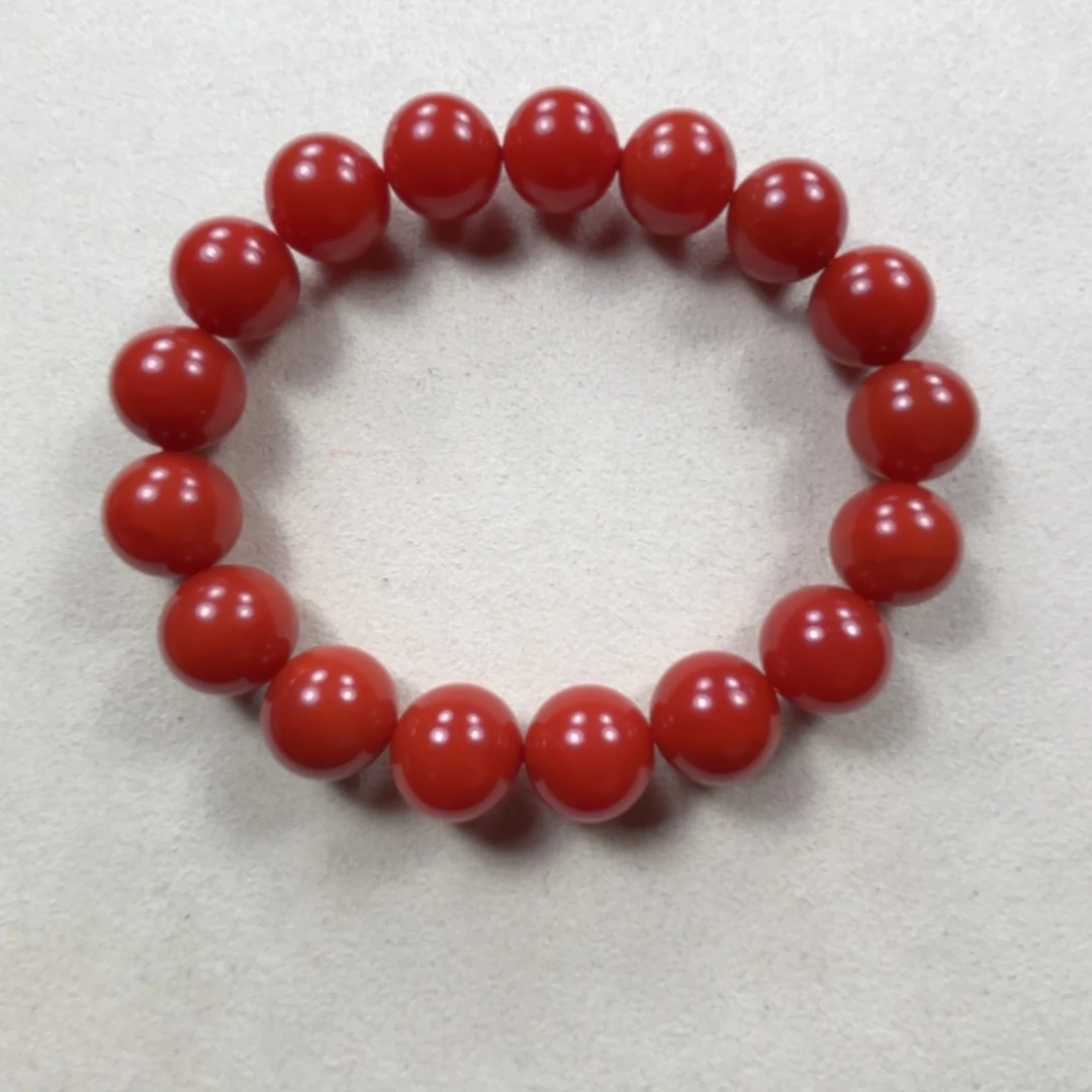 未镶嵌锦红12➕手串南红玛瑙