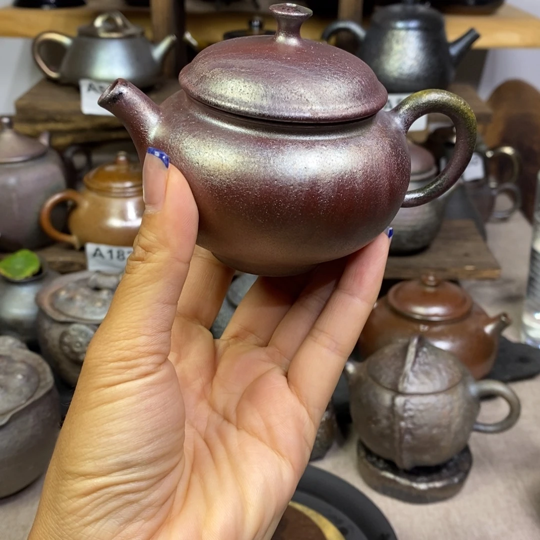 建水紫陶柴烧茶壶