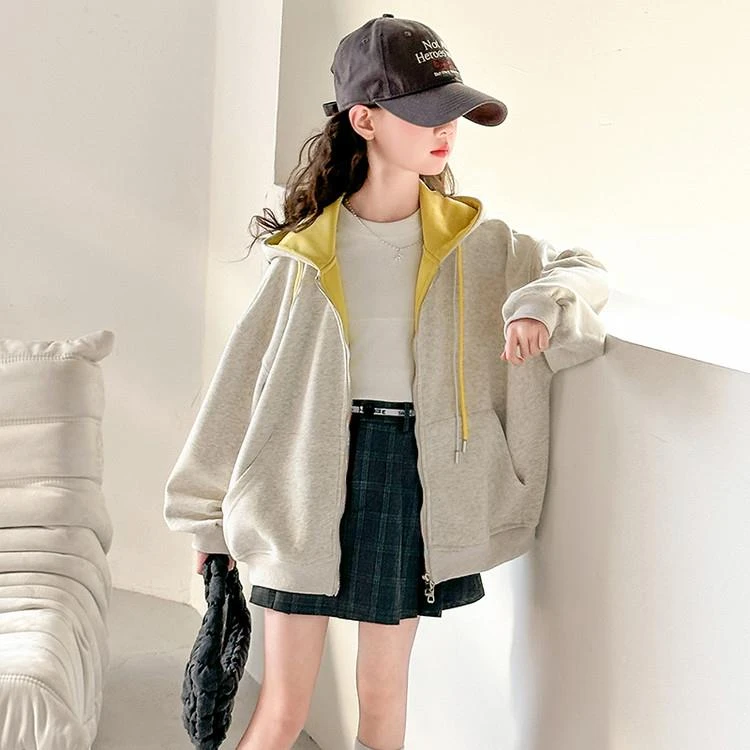 女童卫衣外套春秋2025新款大童儿童洋气休闲衣服韩系女孩春季上衣