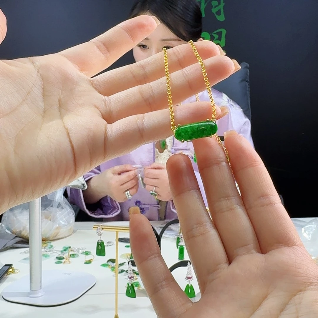 翡翠颈饰银S925镶嵌嗨*七925镶嵌