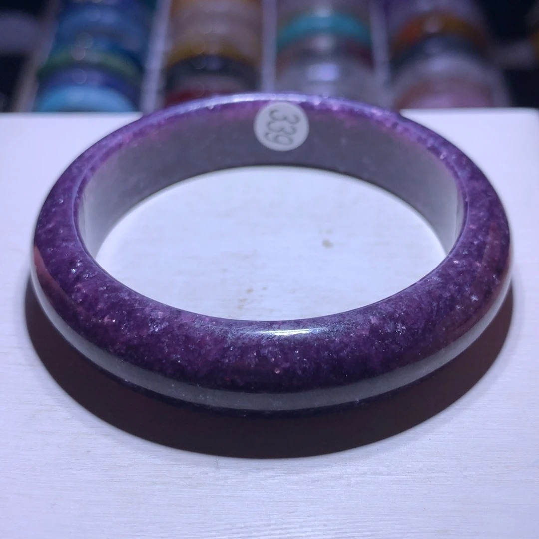 手镯银S925镶嵌水晶紫锂祖母59.9圈339